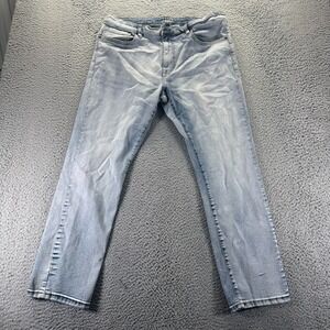 Lazer Jeans Men 38x30 Blue Cotton Denim Straight Leg Slim Fit Workwear Stretch